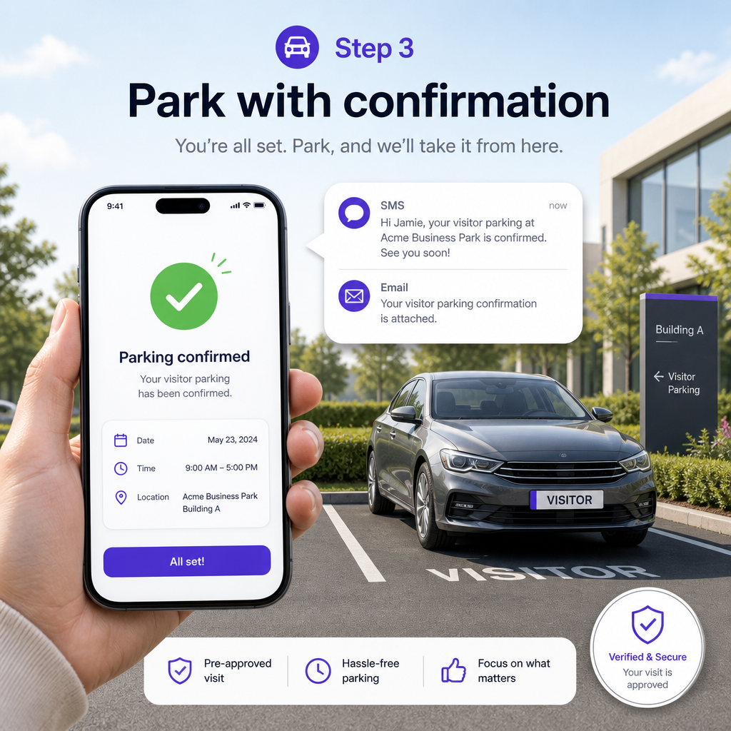 Parking confirmed